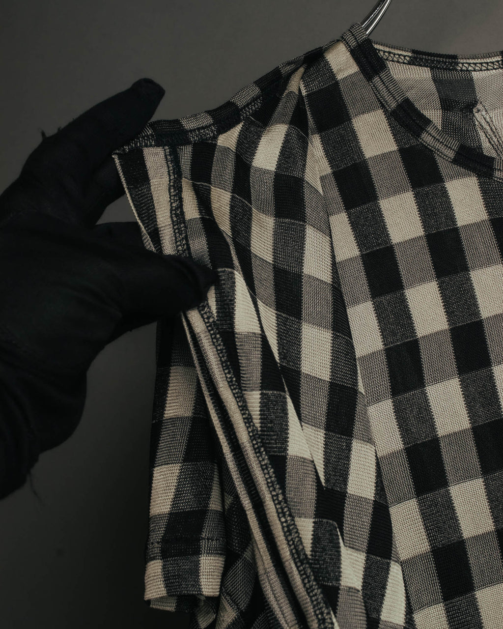 “tricot COMME des GARÇONS” 00’s-10’s Asymmetric gingham draped top