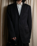 "Dolce & Gabbana" Pinstripe vertical lines emphasized tailored jacket