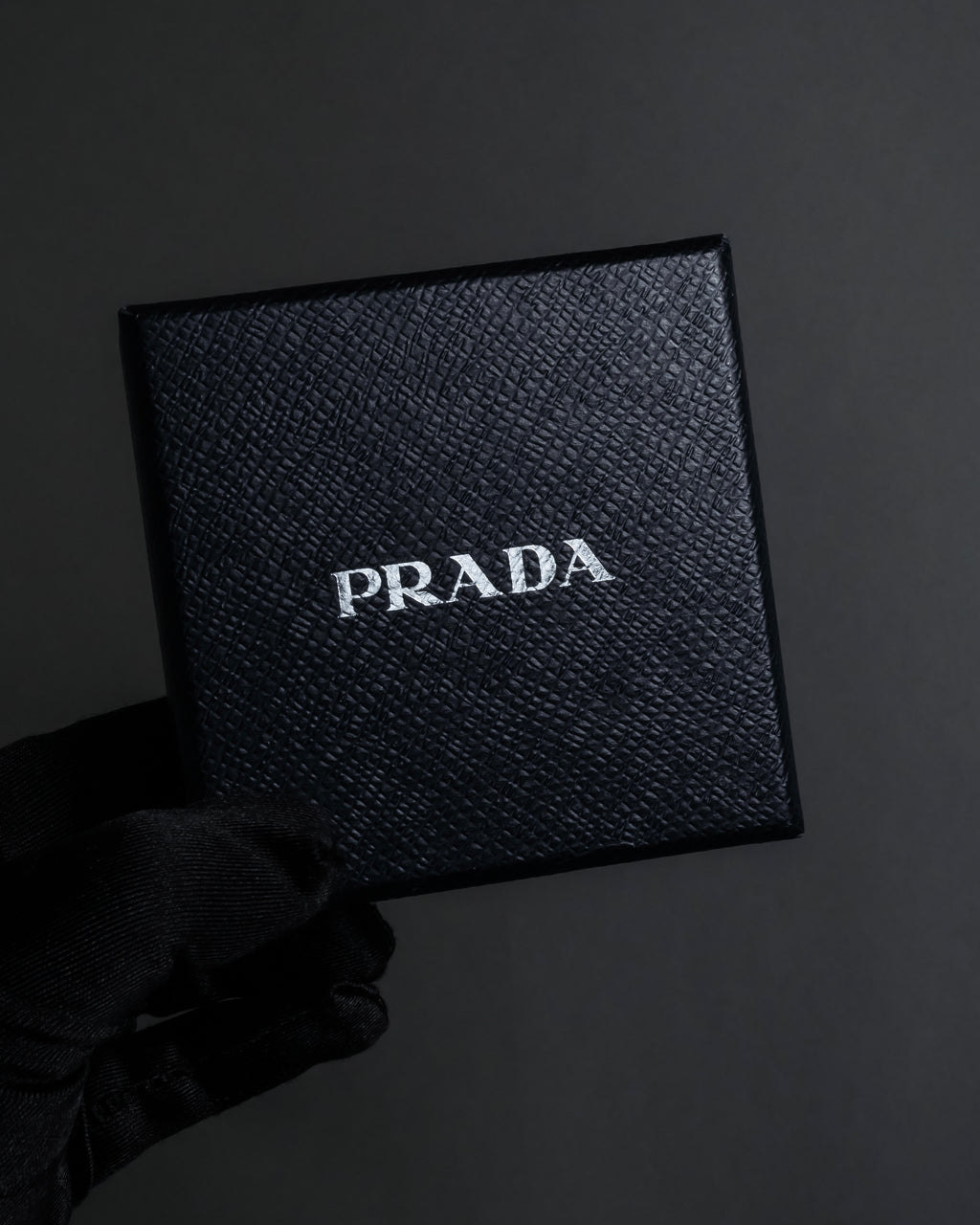 "PRADA" Logo engraved metal plate design leather bracelet