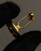 "CHANEL" Dome relief cross motif gold cufflinks