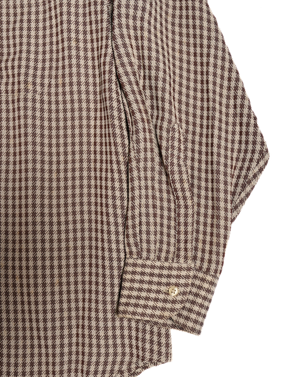 Giorgio Armani/ Houndstooth Check Pattern Summer Wool Shirt