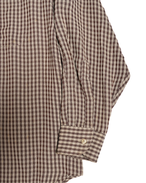 Giorgio Armani/ Houndstooth Check Pattern Summer Wool Shirt