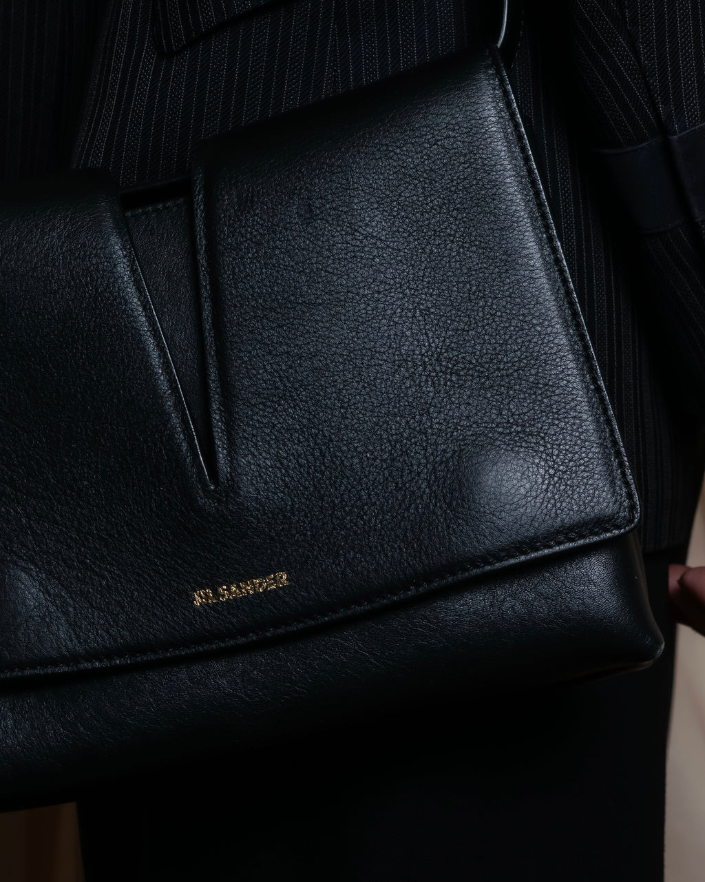 "JIL SANDER" Minimalist design leather shoulder bag