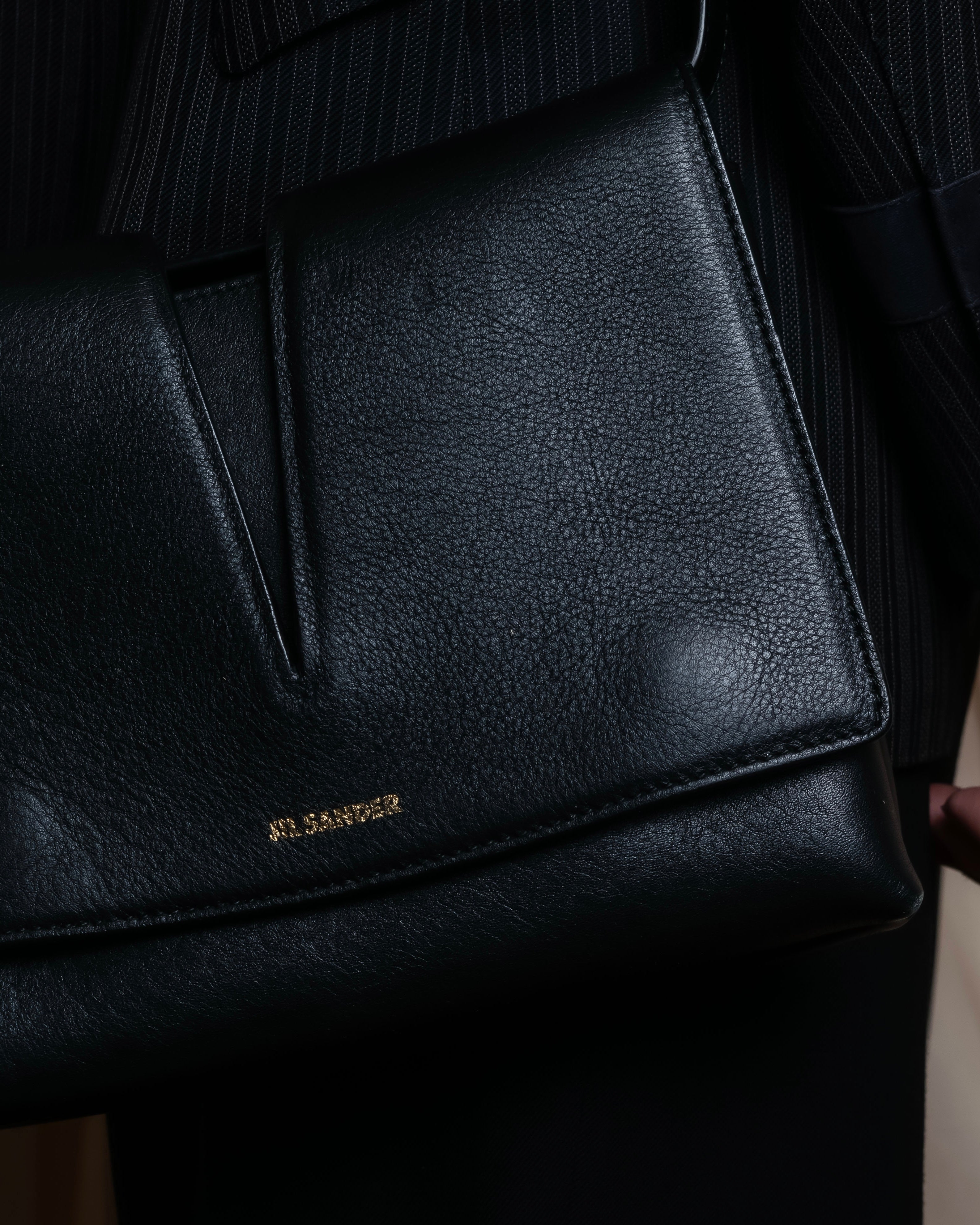"JIL SANDER" Minimalist design leather shoulder bag