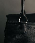 “Salvatore Ferragamo“ 00’s-10’s Gancini ring hardware leather shoulder bag