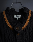 "Vivienne Westwood" Orb logo engraved cable knit cardigan