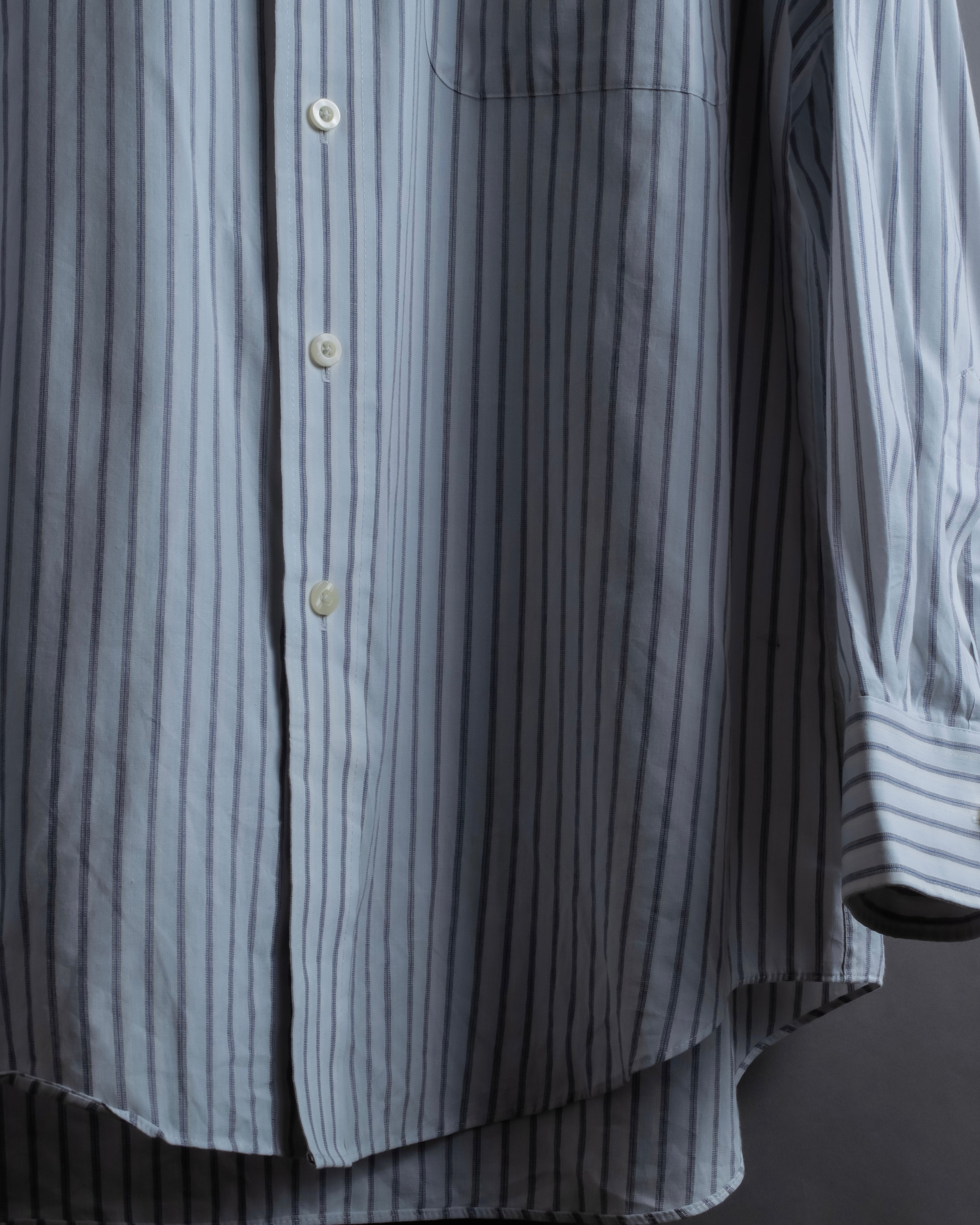 "YVES SAINT LAURENT" Button down design striped shirt