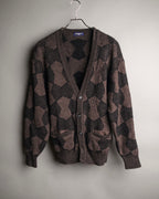 “Yves Saint Laurent” 80’s-90’s geometric knit cardigan