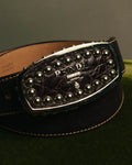 “PRADA” 90’s-00’s Studded logo leather belt