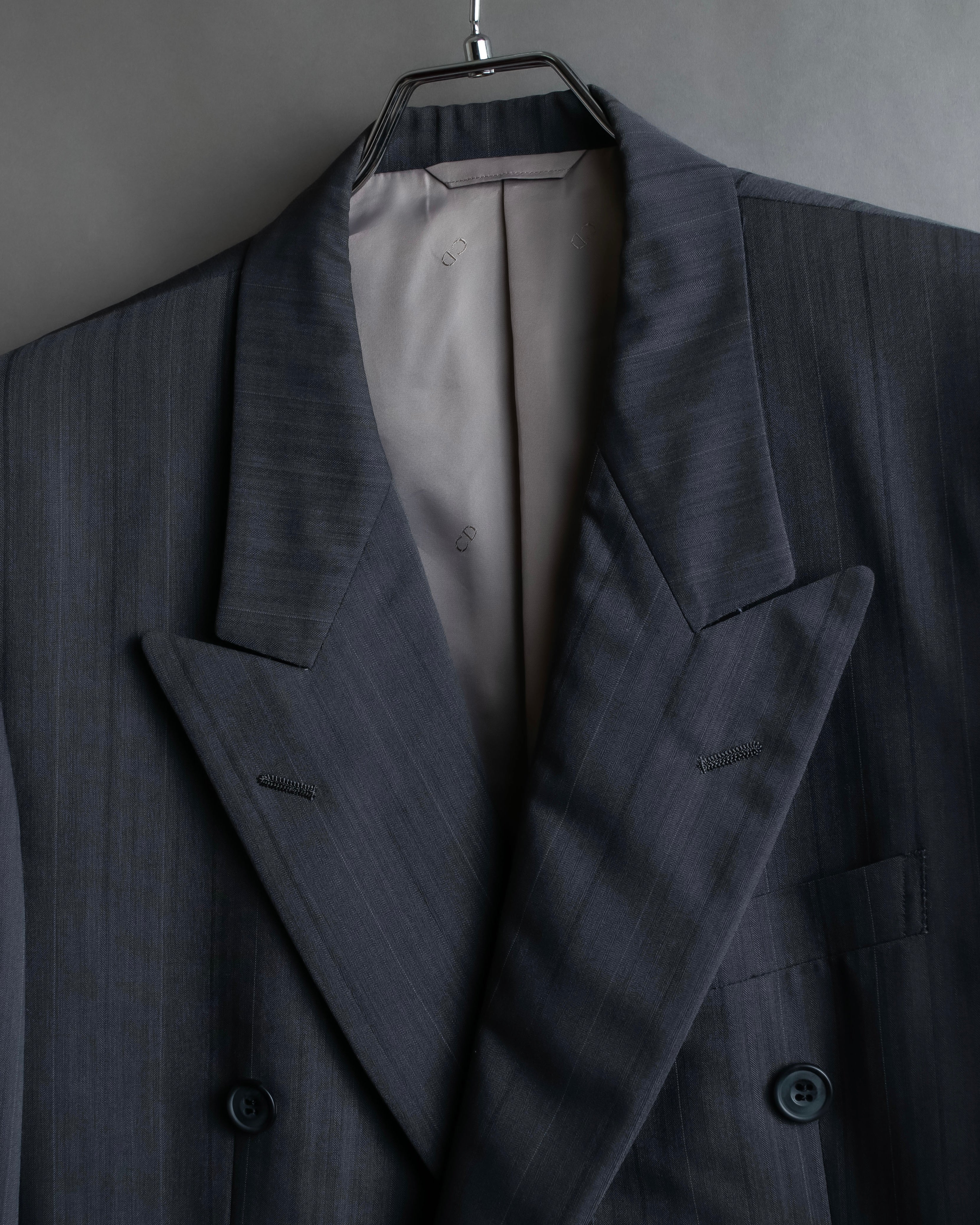 "CHRISTIAN DIOR MONSIEUR" Shadow stripe pattern classical formal detail set up