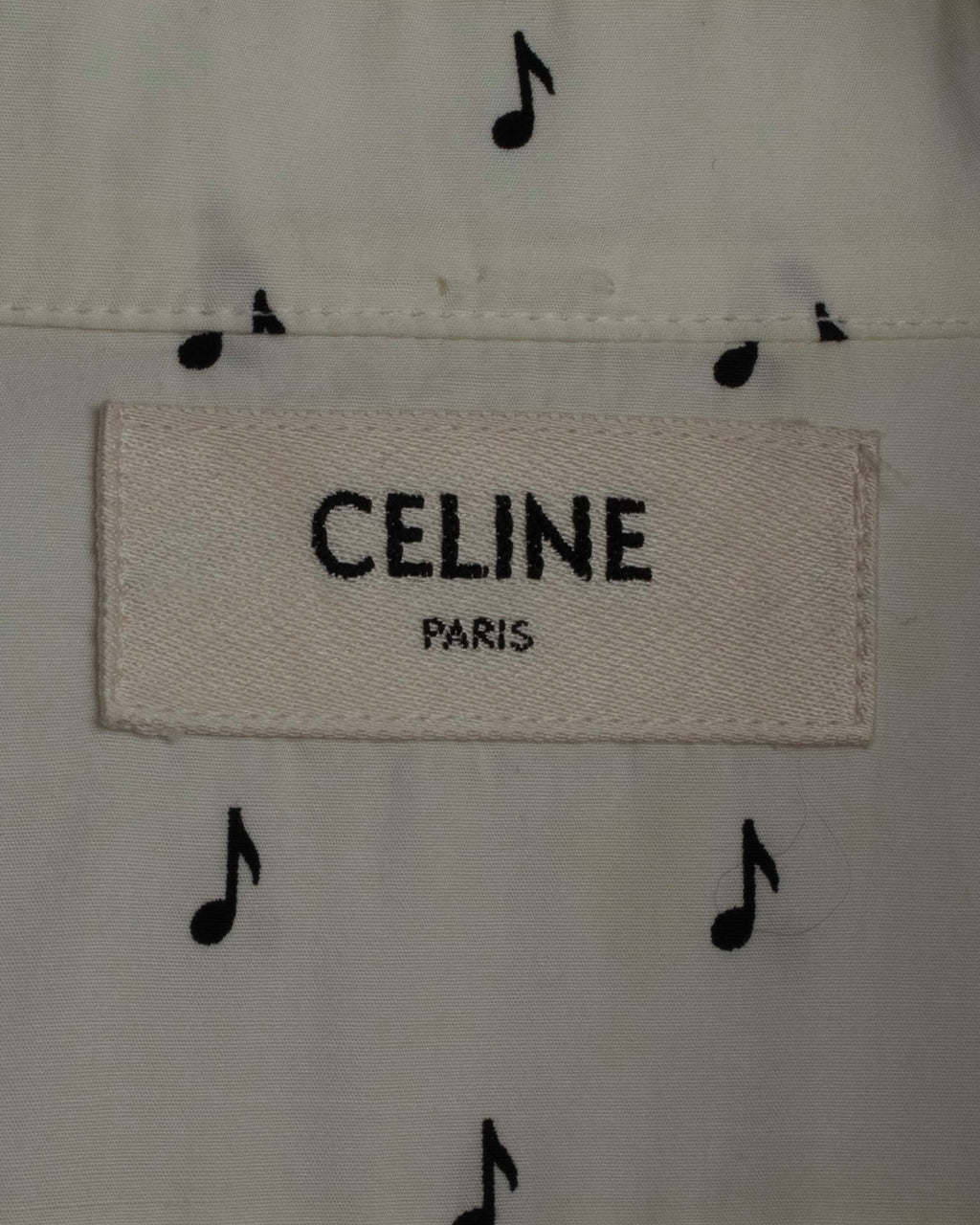 "CELINE" Musical note motif cotton shirt