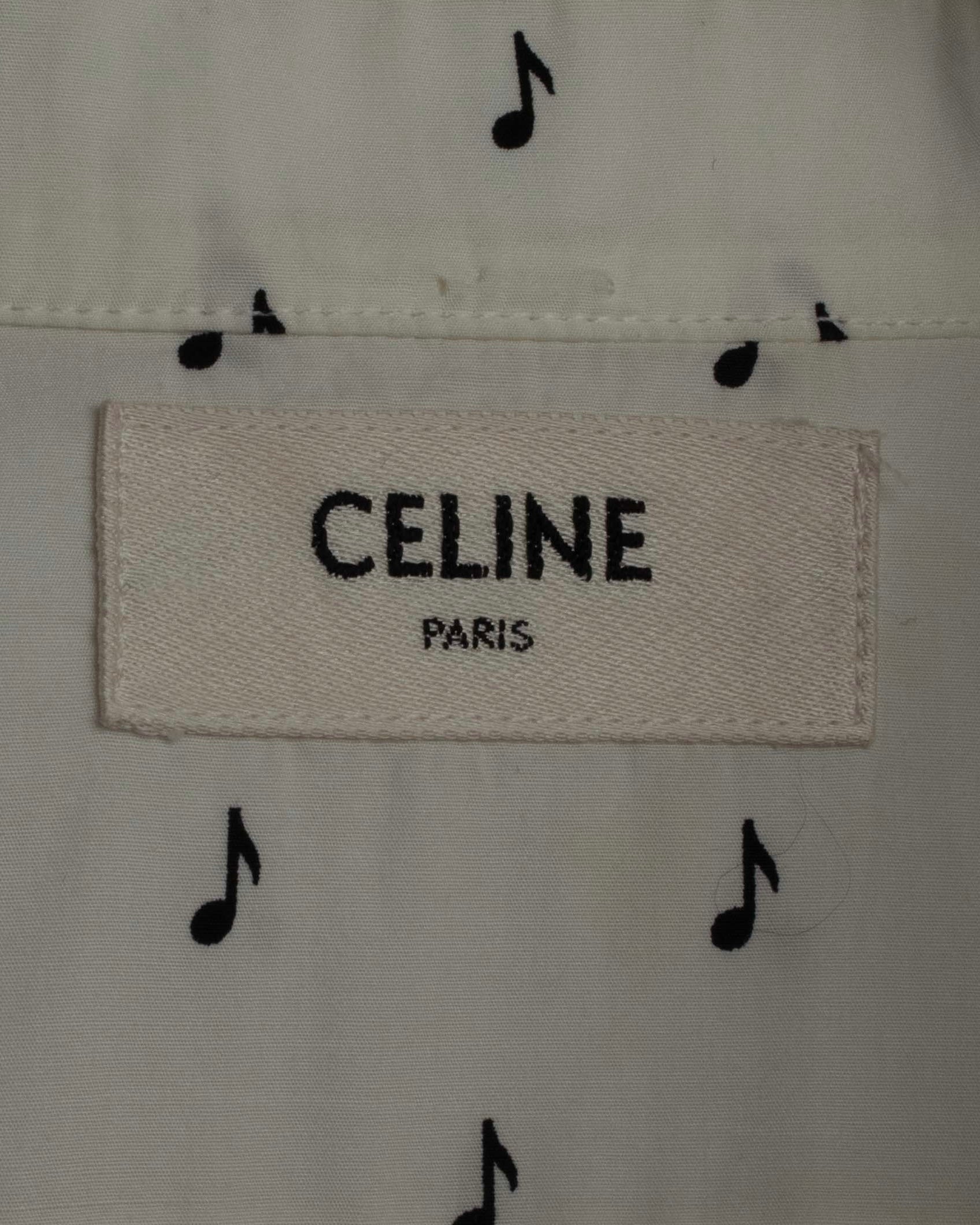 "CELINE" Musical note motif cotton shirt