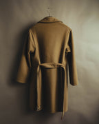 “GUCCI” 00’s-10’s Cashmere-blend leather-trimmed belted long coat