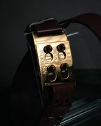 “FENDI” 2000’s FF studded sculptural leather belt
