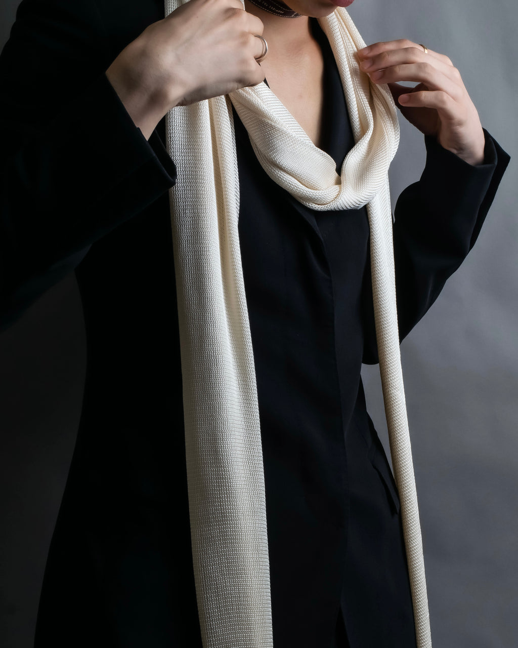 "LOEWE" Shiny silk anagram logo stole