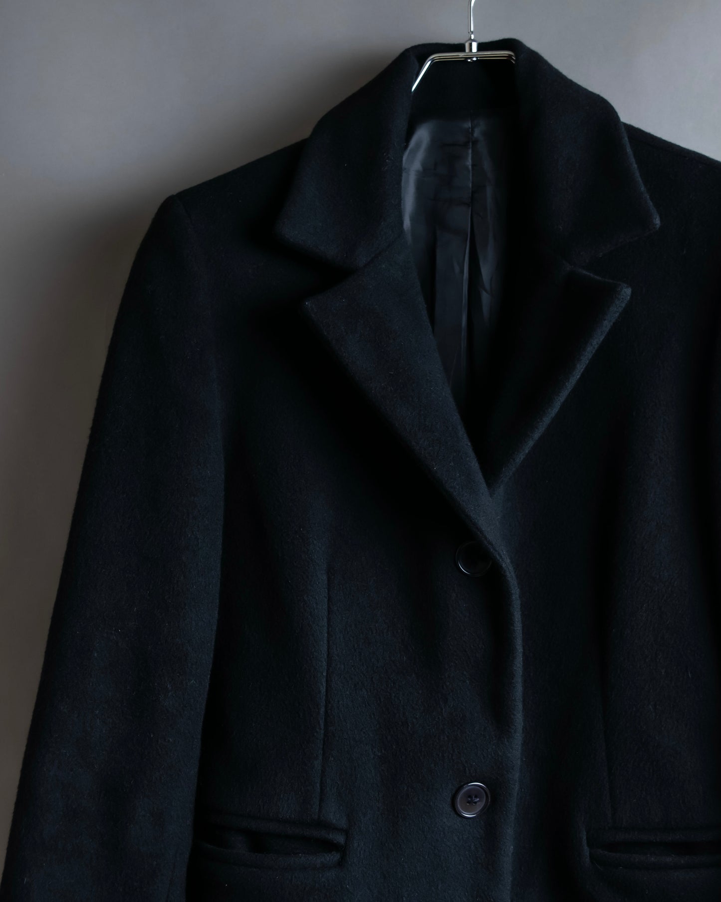 "Vintage shoulder padded cashmere blend chester coat"