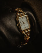 –SPECIAL– "LOEWE" 80’s-90’s Rectangular anagram bangle bracelet watch