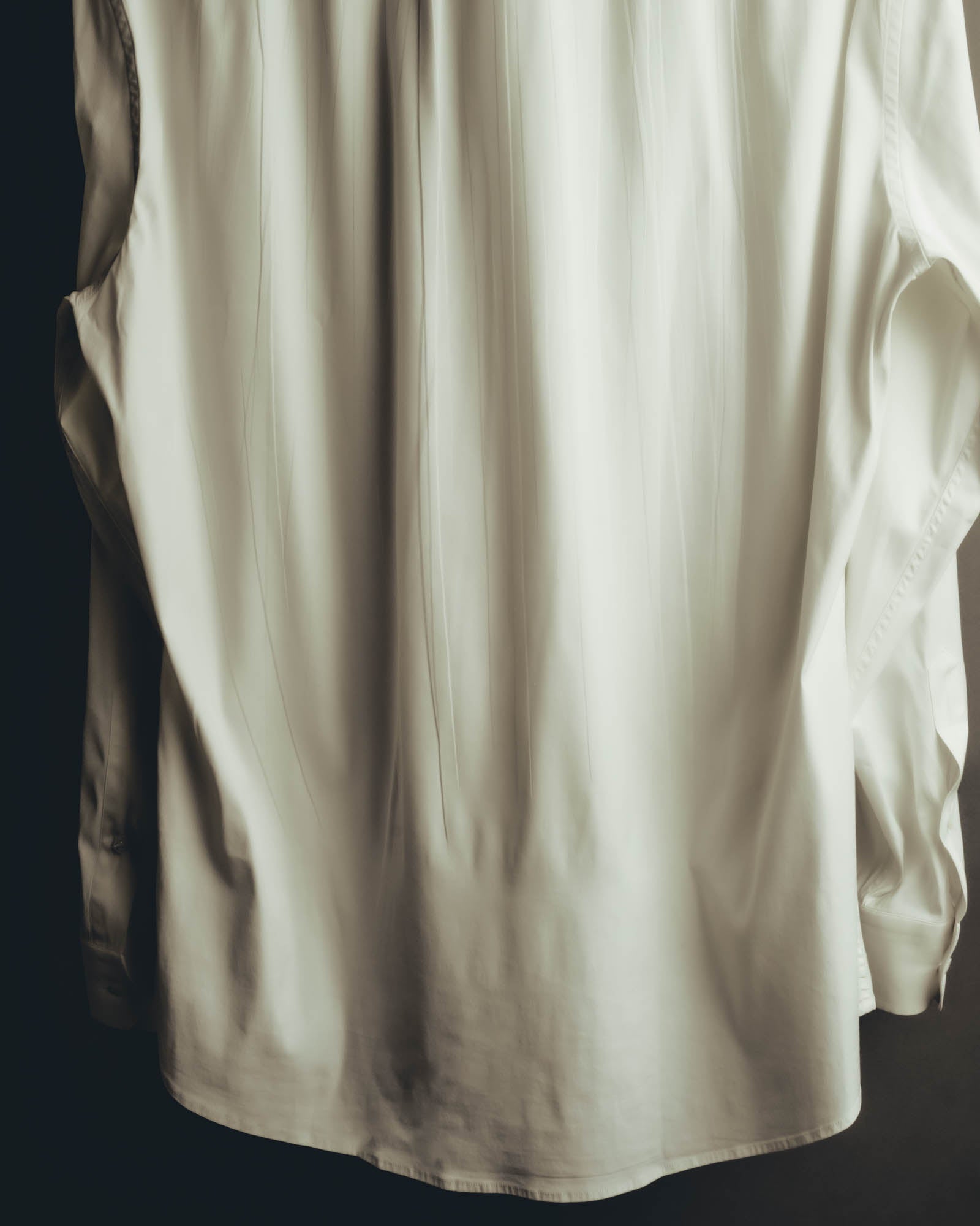 "GUCCI" 10's-20's Minimal ivory dress shirt