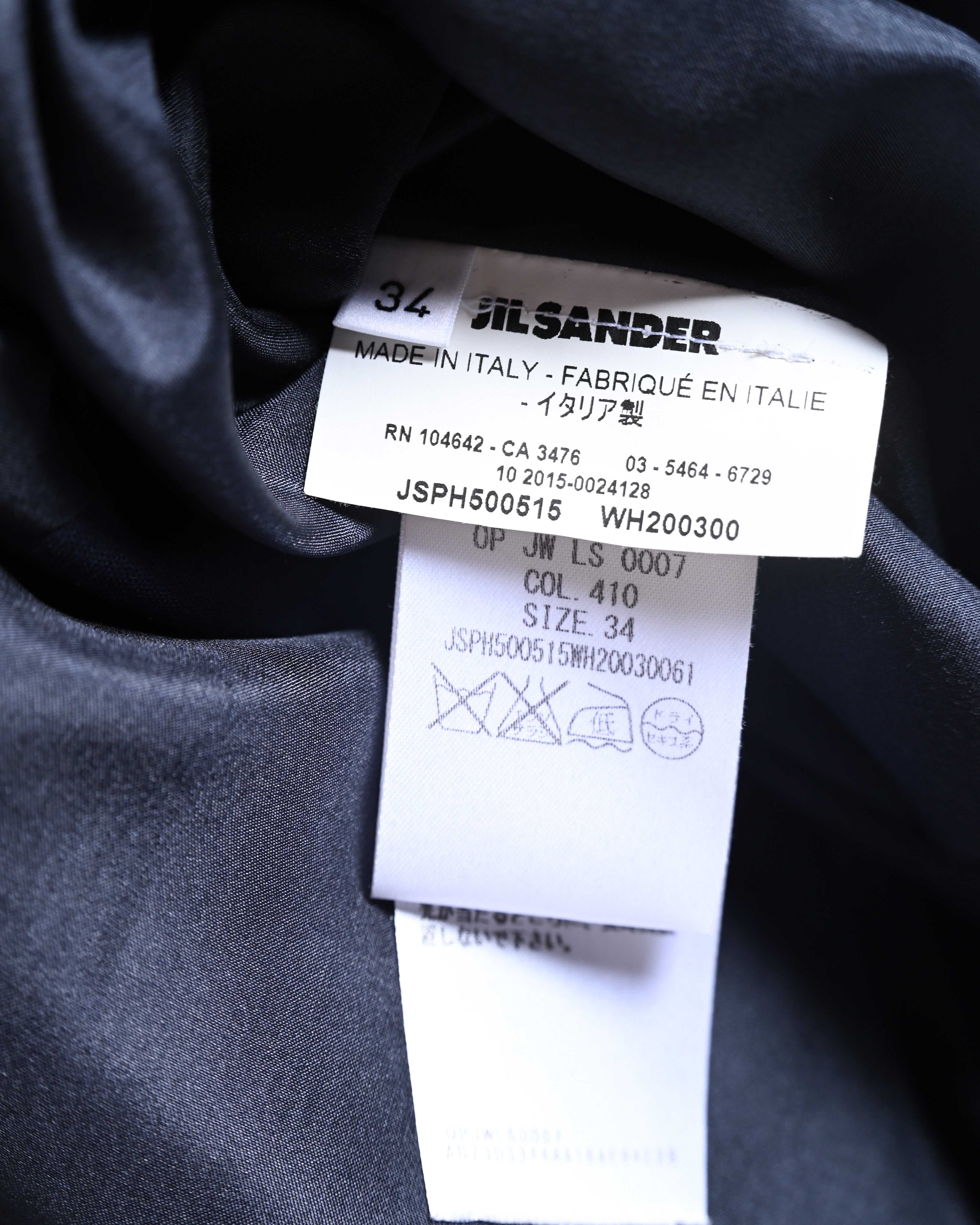 JIL SANDER/ 2015 Shape Designed Wool Shirt Coat Navy