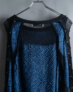 "TOGA ARCHIVES" String design mesh switching melange knit