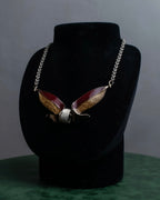 "BALENCIAGA" Gold glitter leaf motif necklace