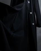 "CELINE" Hedi Slimane period metal buckle design long coat