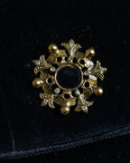 "Salvatore Ferragamo" Antique jewelry motif design velvet shoulder bag