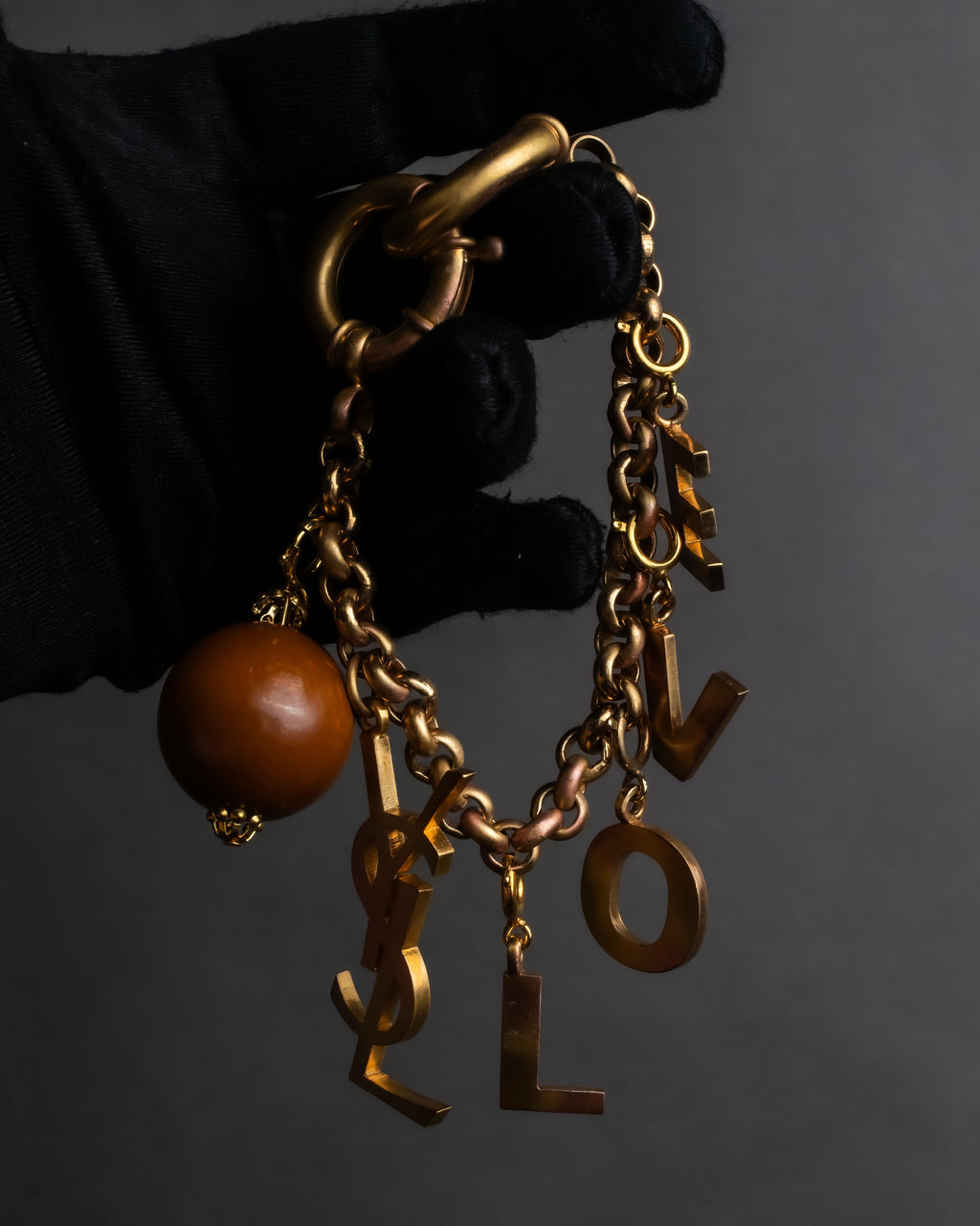 "YVES SAINT LAURENT" LOVE typography &amp; Cassandra motif design bracelet