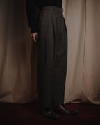 "CHANEL" High waisted pleated slacks with signature gold button