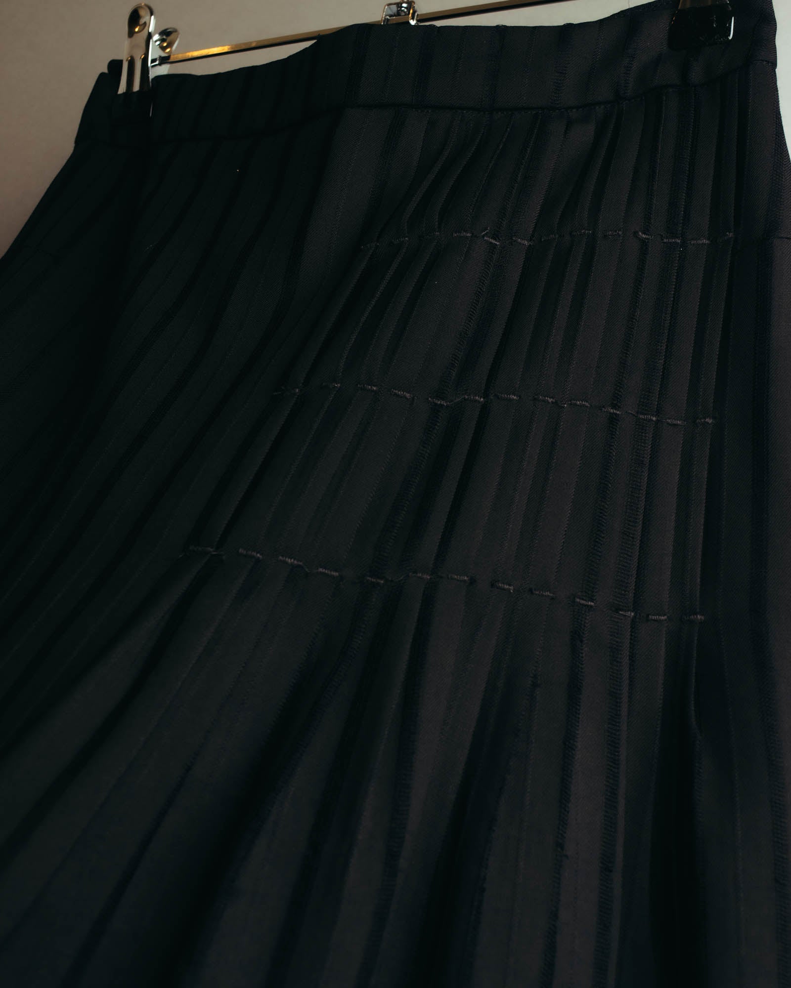 "VERONIQUE BRANQUINHO" 90's-00's Sculptural pleated wool skirt