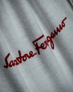 "Salvatore Ferragamo" Gathered form Gancini motif design suede hand bag