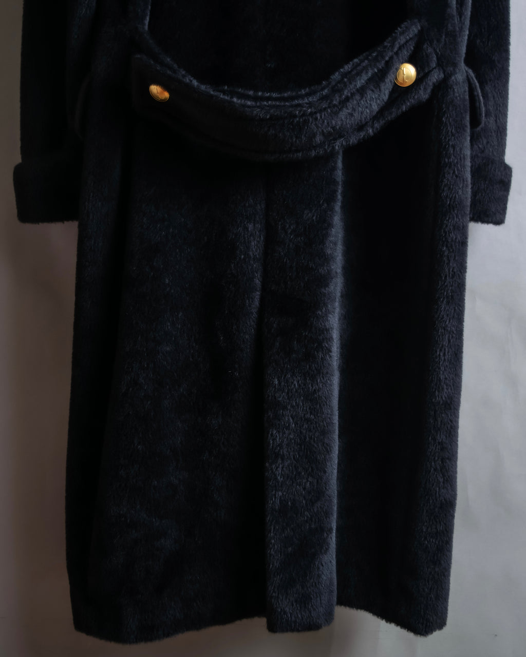 "GUCCI" 80's Gold button design brushed wool long chester coat
