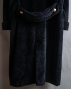 "GUCCI" 80's Gold button design brushed wool long chester coat