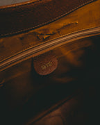 "GUCCI" 80's-90's Bamboo handle leather tote bag