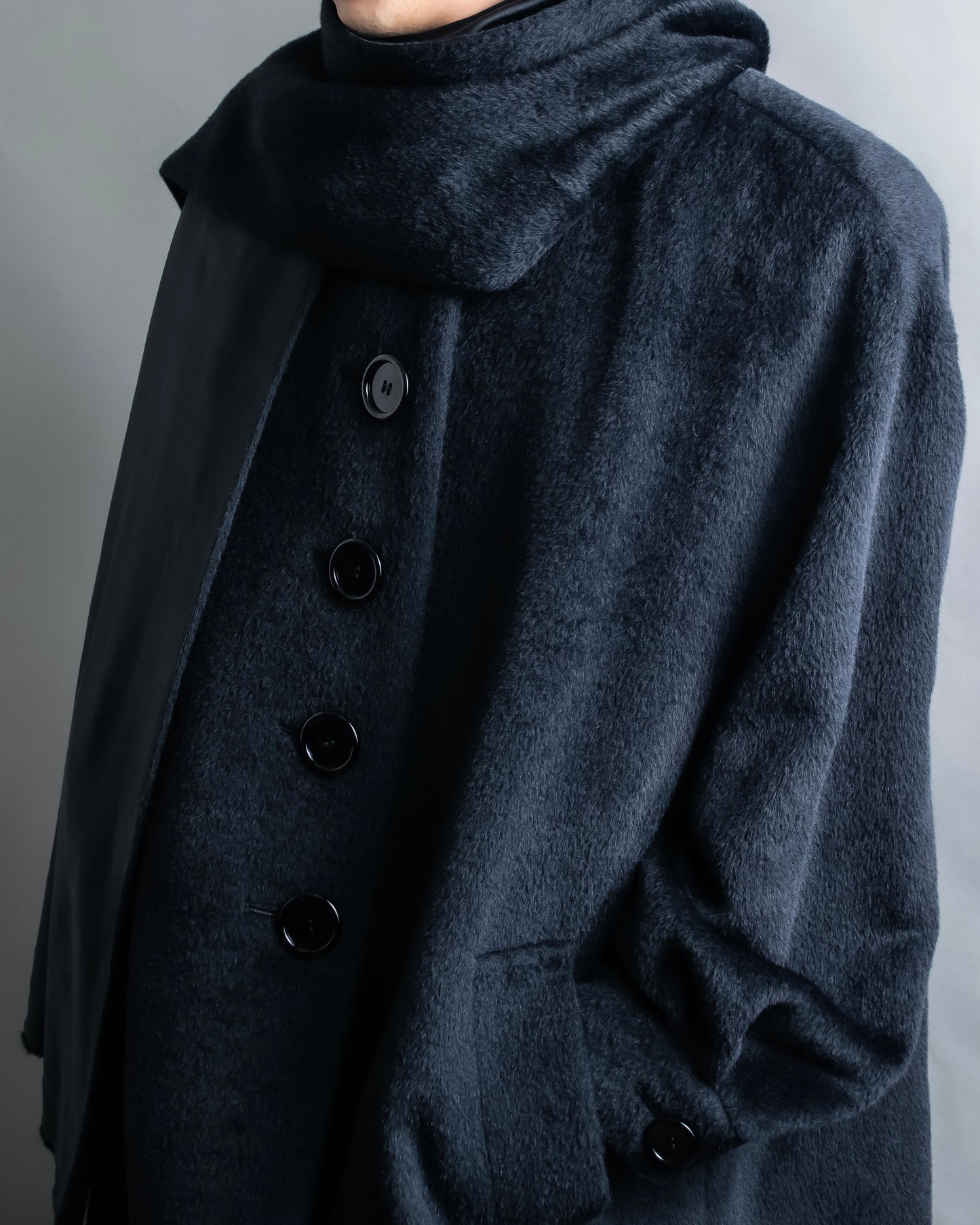 "DIOR" Cape docking fluffy mid length coat