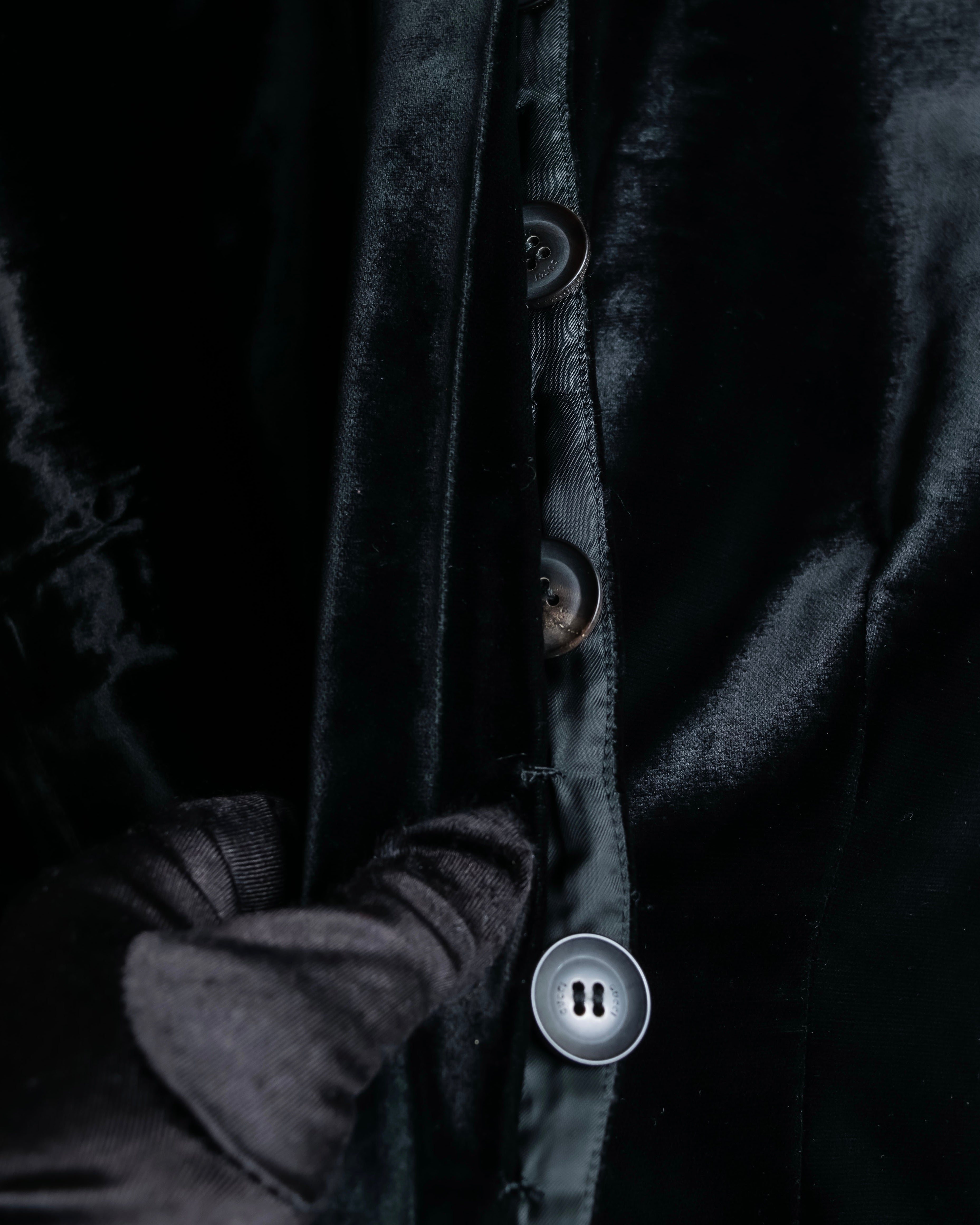 "GUCCI" Velvet shaped shawl collar tailored jacket