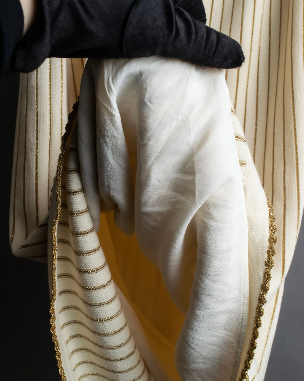 "GUCCI" Gold stripe knit maxi skirt