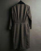 -SPECIAL- “GUCCI” 80’s-90’s Textured striped shawl collar long coat