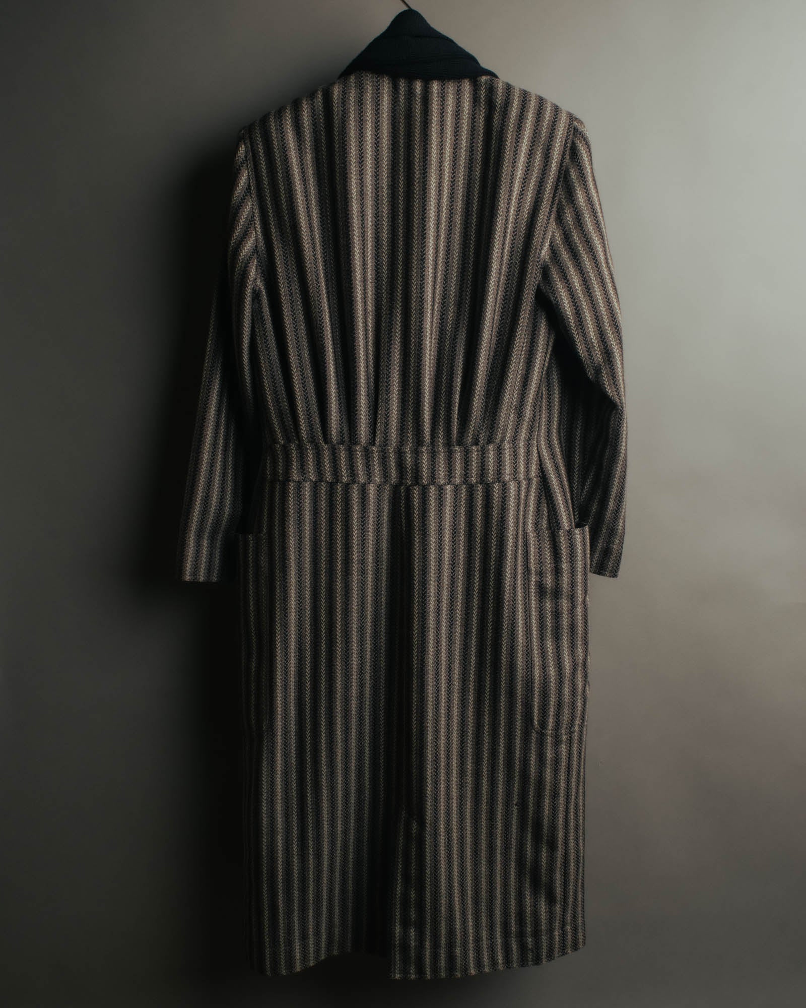 -SPECIAL- “GUCCI” 80’s-90’s Textured striped shawl collar long coat
