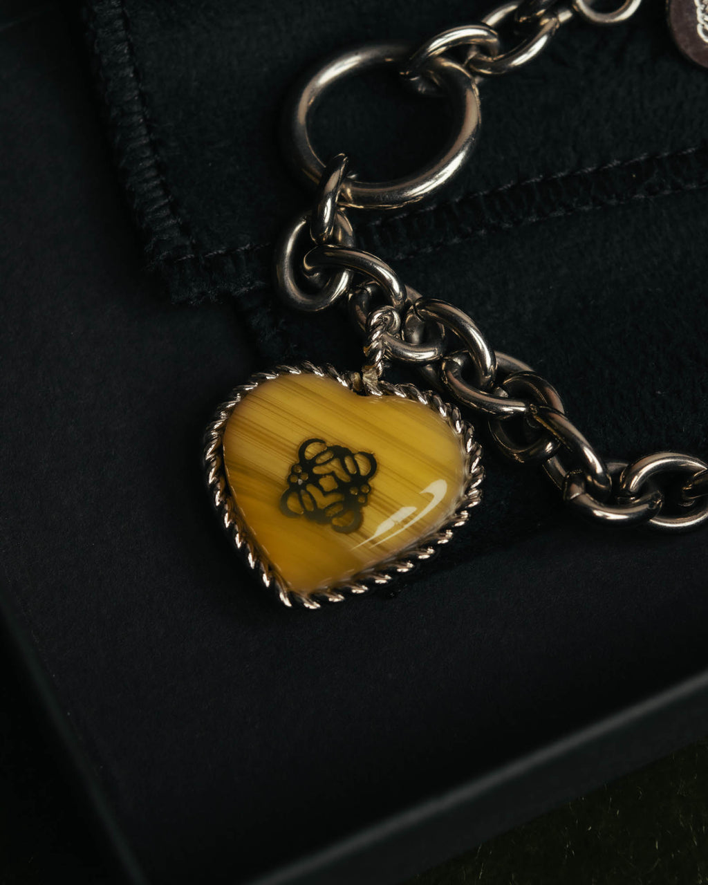 “LOEWE“ 16AW Yellow heart charm chain bracelet