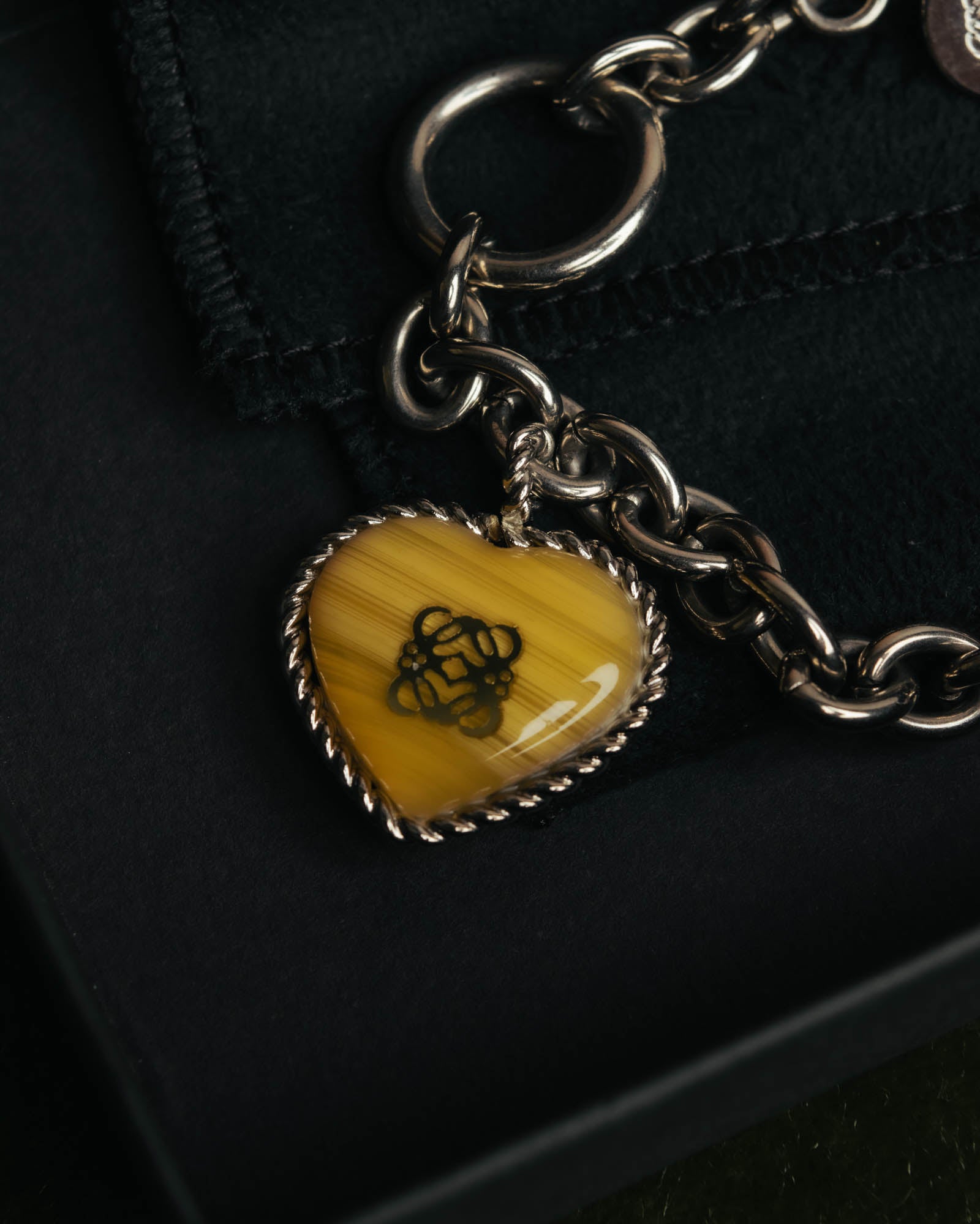 “LOEWE“ 16AW Yellow heart charm chain bracelet
