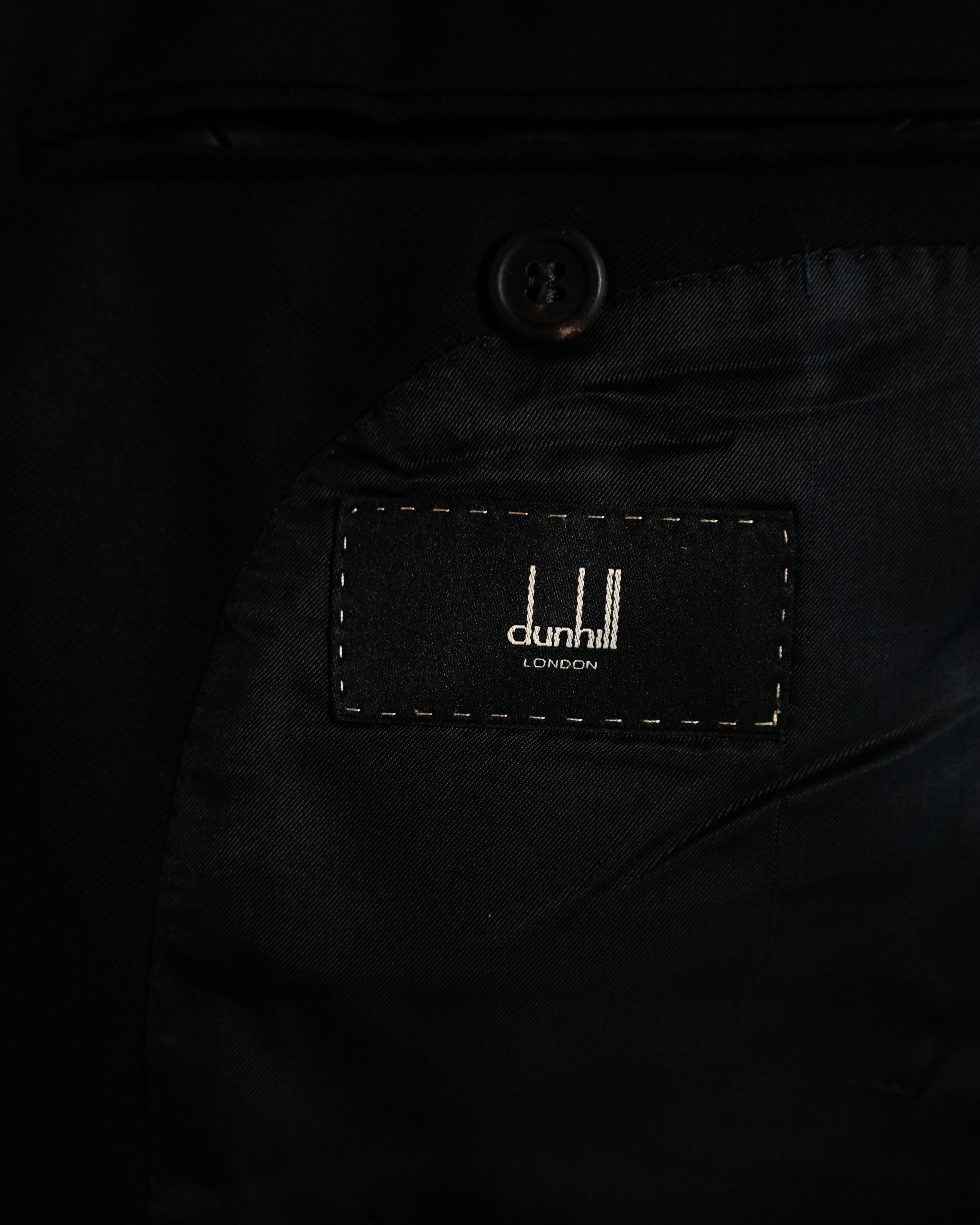 DUNHILL/ Classic Navy Blazer with Checked Lining