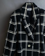 "Christian Dior Large check pattern tailored coat