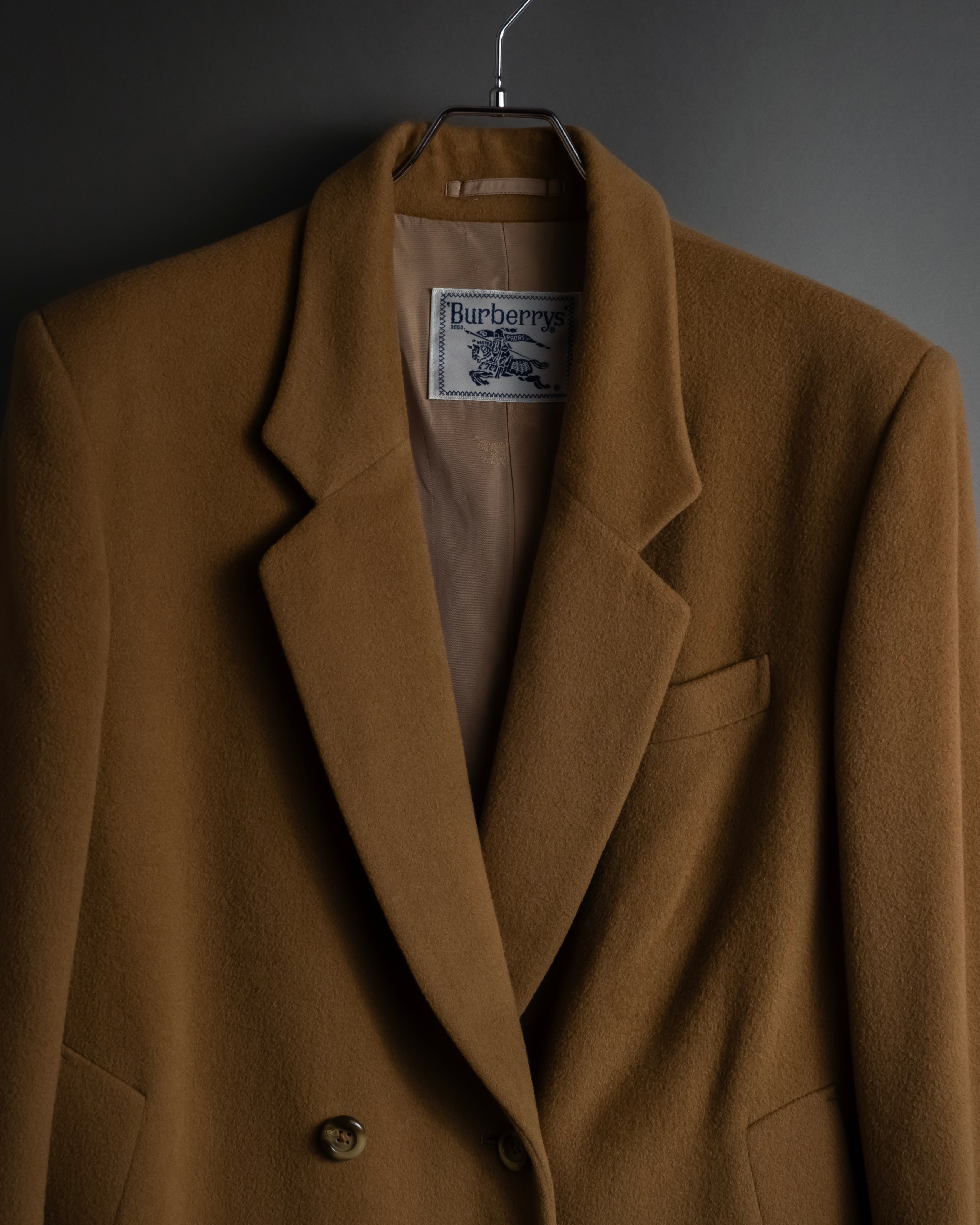 "BURBERRYS" 80's-90's Camel tone cashmere mix chester coat