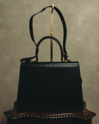 "Salvatore Ferragamo" 80's-90's Structured leather top handle bag