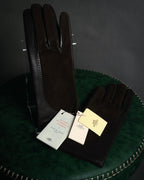 “HERMÈS” 2010’s bi material lambskin silk lined gloves