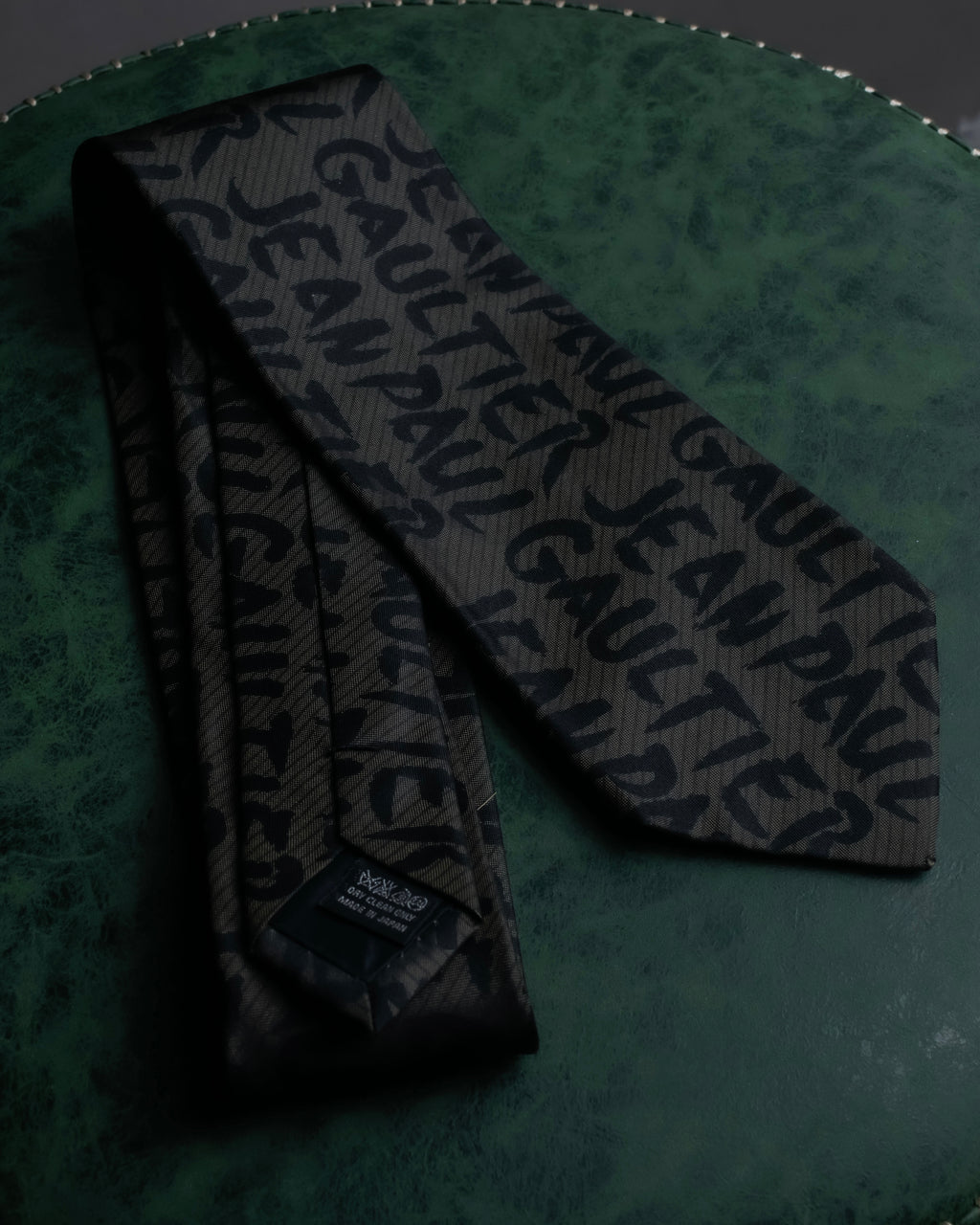 "JEAN PAUL GAULTIER" Typography logo pattern silk neck tie