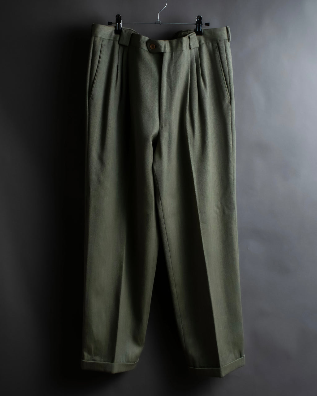 Vintage khaki green wide slacks