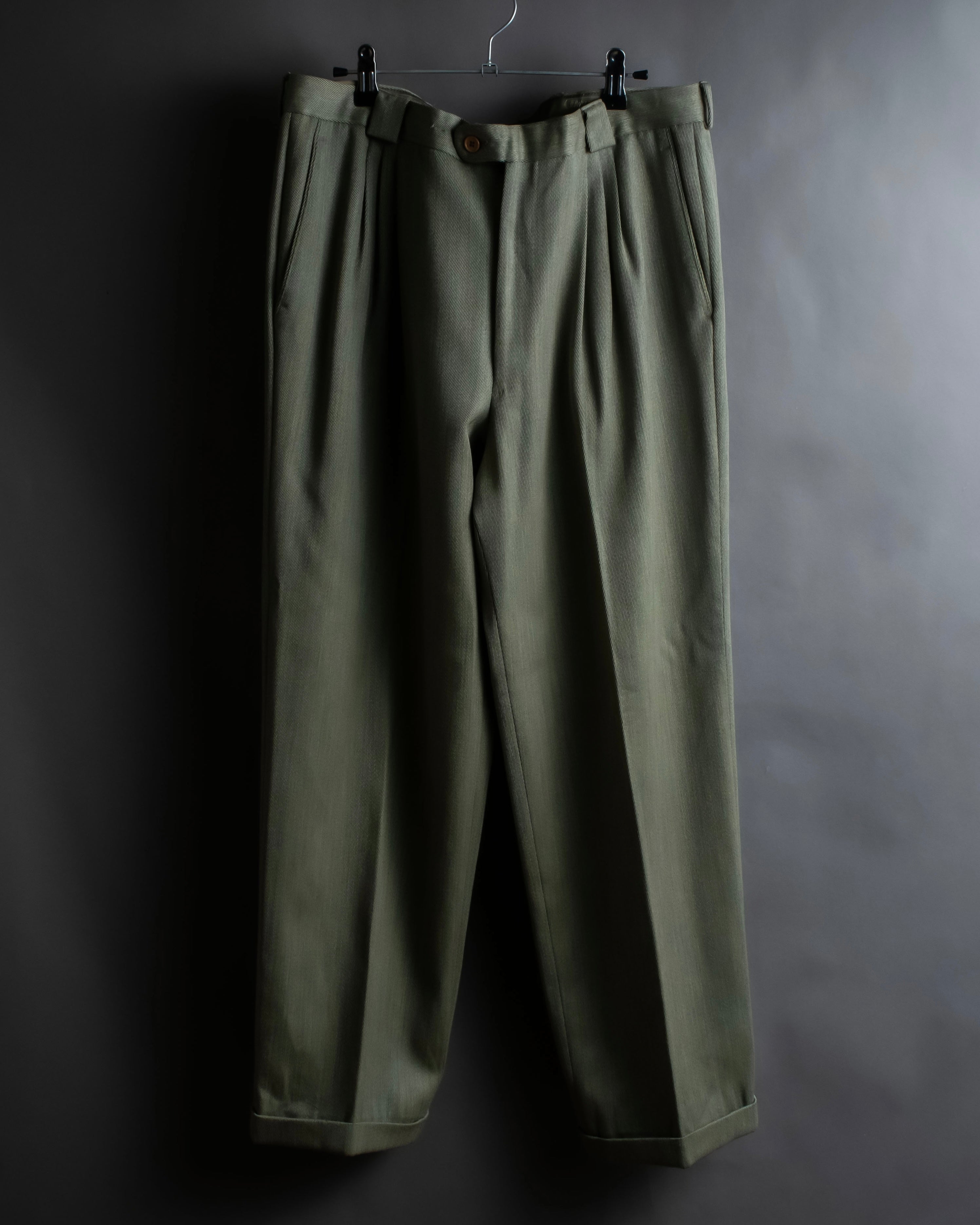 Vintage khaki green wide slacks