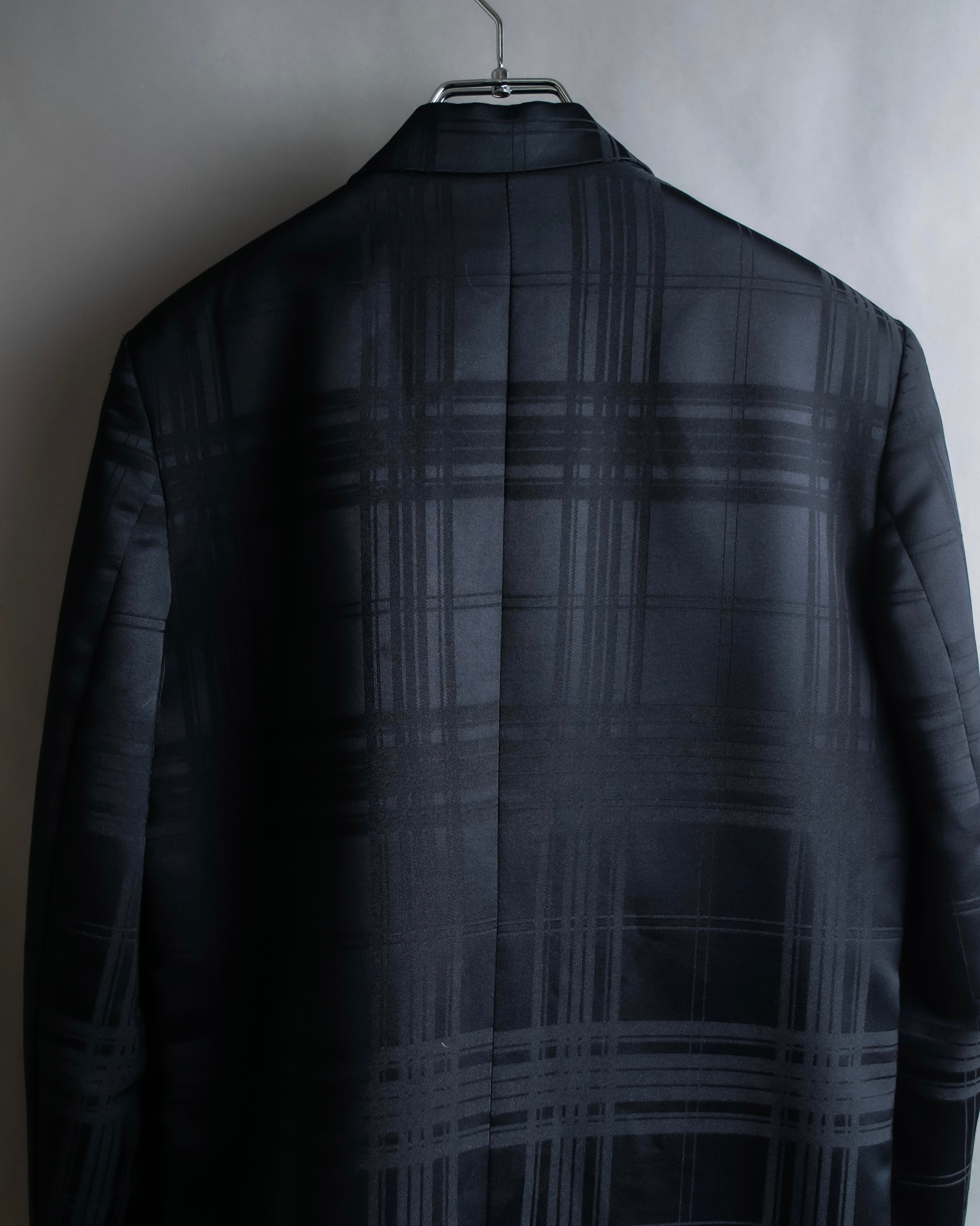 Vintage geometric check oversized tailored jacket